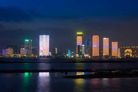 Qingdao West Coast New District Night Sceneのeditorial素材