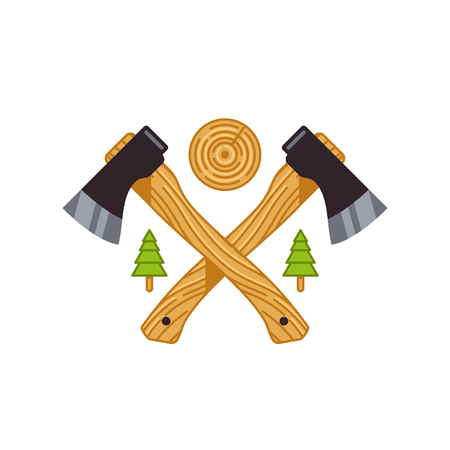 camping wooden axes vector illustrationのイラスト素材