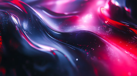 Fluid art texture. Abstract background with iridescent paint effect.の素材