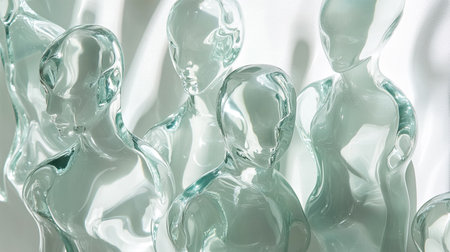 crystal glass figures on a white background. close-up.の素材