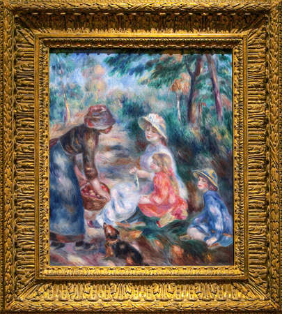 Auguste Renoir,  The Apple Seller is an oil painting on fabric 1890 - by French painter, sculptor, Pierre-Auguste Renoir  (1841â1919).のeditorial素材