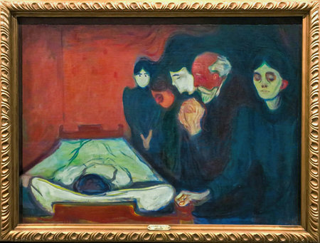 Edvard Munch, At the Deathbed is an oil painting on canvas 1895 - by Norwegian painter Edvard Munch ...