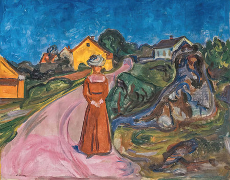 Edvard Munch, Woman in Red Dress is an oil painting on canvas between 1901-1903 by Norwegian painter Edvard Munch  (1863â1944).のeditorial素材