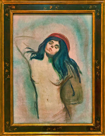 Edvard Munch, Madonna (Norsk: Madonna - FranÃ§ais: La Madone - EspaÃ±ol: Madonna) is an oil painting on canvas by Norwegian painter Edvard Munch  (1863â1944).のeditorial素材