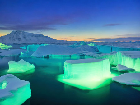 Ice formations and icebergs in Glacier Lagoon, Iceland, Europe.