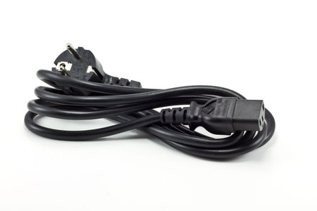 Black Power Plug, White Background