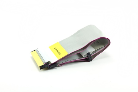 tech cable with plug isolated on a white backgroundの写真素材