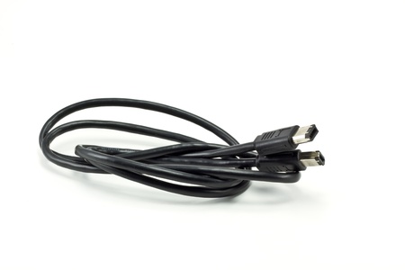 Firewire cable isolated on white backgroundの写真素材