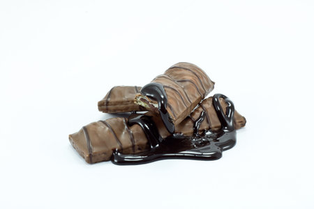 chocolate bars on white
