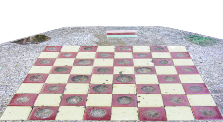 moldy checkers playing  field on a old marbel  tableの写真素材