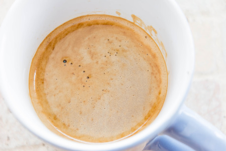 close up of cup of coffee for breakfast focus on coffeeの写真素材