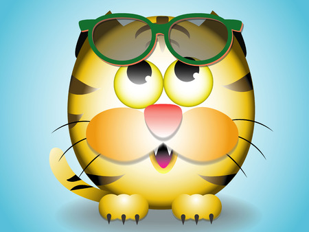 tiger with glassed use blend optionのイラスト素材