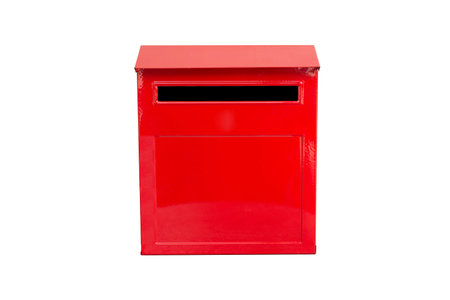 red mail box isolated on white background