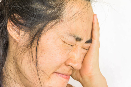 depress and fear womanの写真素材