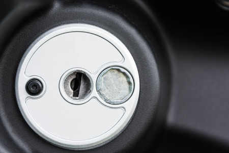 motorcycle key slot, ignition key switchの写真素材