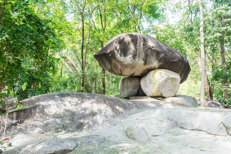 THE TOUCHING OVERLAP STONES, TUNG HIN TURN,Travel attraction, NAKHON SAWAN, Thailandの写真素材