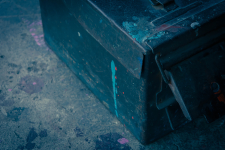 Ancient military ammunition box vintage styleの写真素材