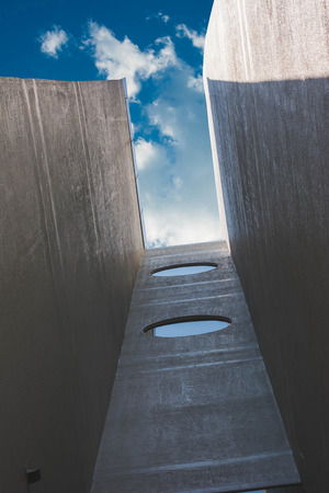 BANGKOK, THAILAND, FEBRUARY 28, 2017 - Modern building's roof in Bangkok business district with sky background. Concepts of economics, financial, future.のeditorial素材