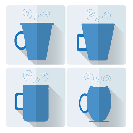 cup in different form, flat designのイラスト素材