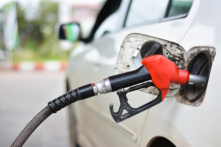 Filling Car With gasoline At Petrol Stationの写真素材