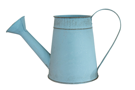 old zinc watering pot isolated on white backgroundの写真素材