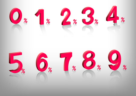Set of 3d numerical icon.のイラスト素材