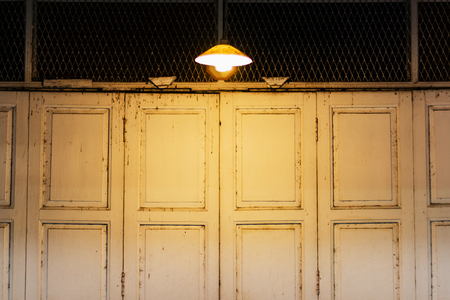 retro folding door with light in vintage styleの写真素材