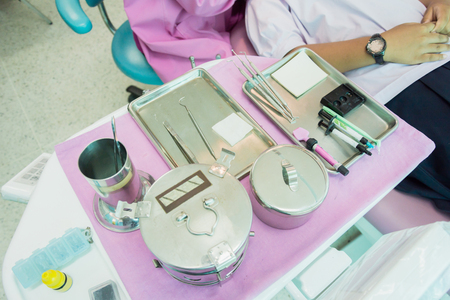dentist tool, varities of Crown and bridge equipment for fix restorationの写真素材