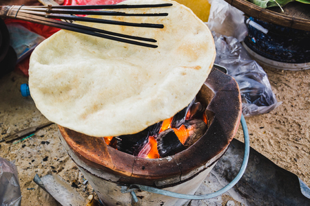 Khao-Pong (Indigenous Rice Cracker),Thai snack, Thai desserts, Rice crackers.の写真素材