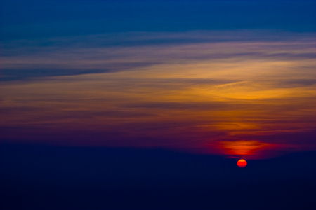 Sunset sky at Phukradueng National Park, Thailand.の写真素材