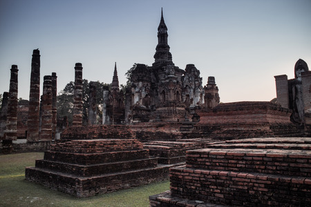 Ruin temple at Sukhothai Historical Parkの写真素材