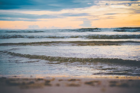 Small waves in the sea in the morning light.の写真素材