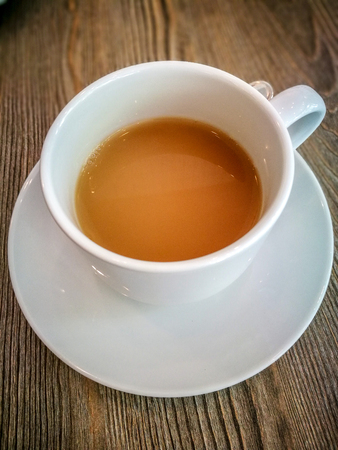 A cup of coffee, white cup.の写真素材