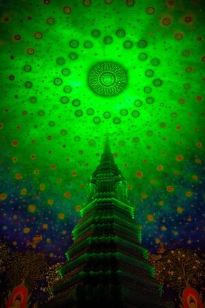 The emerald pagoda in the buddhist temple.の写真素材