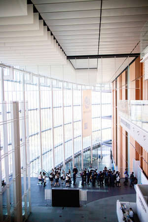 Tokyo / Japan - March 15, 2019: Inside the National Museum of Emerging Science and Innovation (Miraikan).のeditorial素材