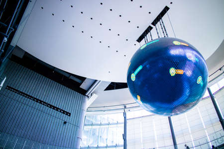 Tokyo / Japan - March 15, 2019: Geo-Cosmos, a simulation globe inside the National Museum of Emerging Science and Innovation (Miraikan).のeditorial素材