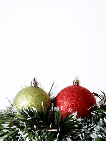 Red and green sphere with space to insert text or designの写真素材