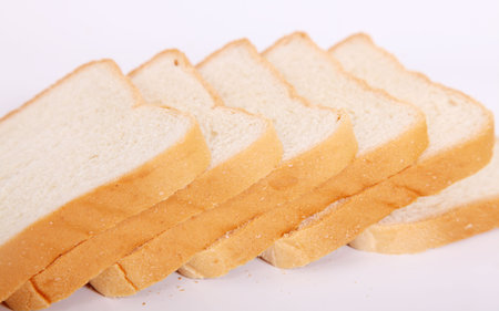 Group of squares bread on white background. Food image