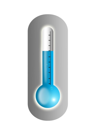Blue thermometer isolated over white background. Illustrationの写真素材