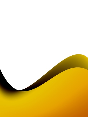 Orange dynamic wave over white background. Illustrationの写真素材
