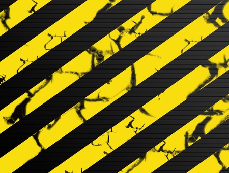 Lines of caution over yellow backgroundの写真素材