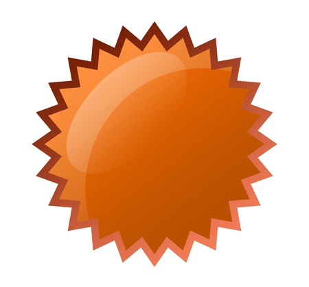 Orange label empty to insert text or designの写真素材