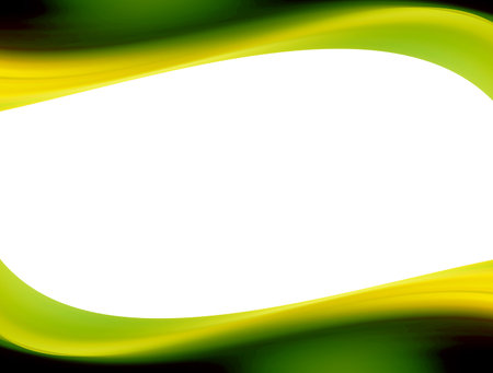 Green dynamic waves over white background. Illustrationの写真素材