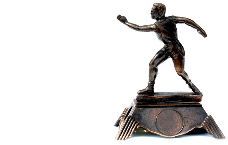 trophy figure on white background, glory represenattionの写真素材