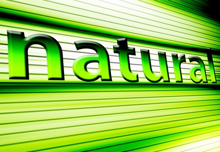 green background with text natural. Abstract ilustrationの写真素材