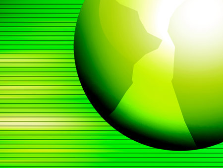 green world on lines background, illustration designの写真素材