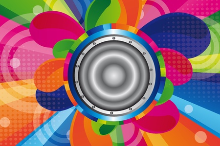 orange, blue, pink, green colorful speaker backgroundのイラスト素材