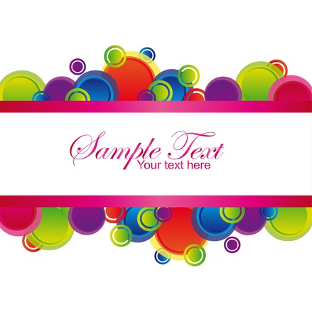 green,blue,pink,violet,red and orange colorful circle abstract frame over white backgroundのイラスト素材