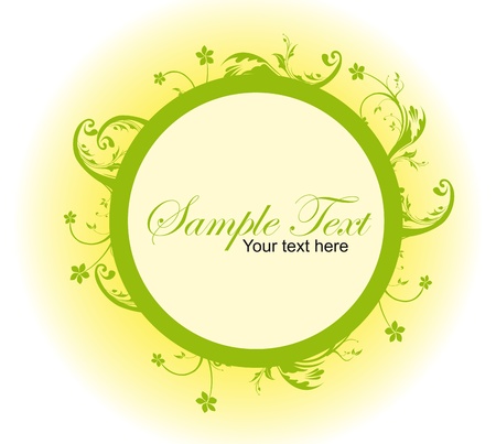 green and white blank ornaments over white and yellow background. vectorのイラスト素材