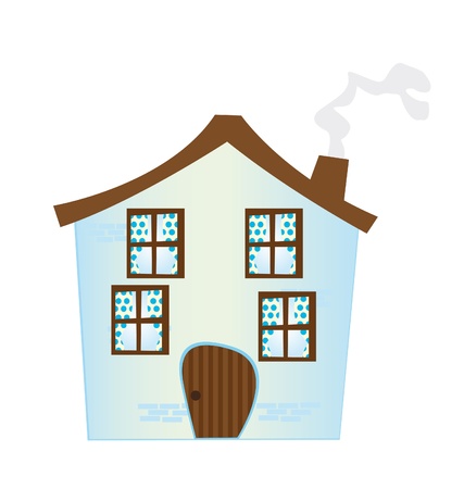 blue cartoon house isolated over white background. vectorのイラスト素材